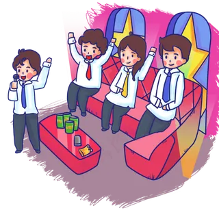 唱歌年会公司聚会活动,免抠元素