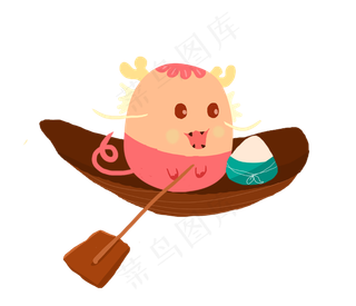 传统美食之粽子可爱卡通设计