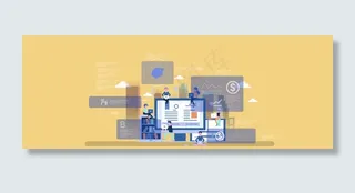 互联网金融扁平化创意合成