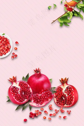 粉色手绘石榴促销PSD分层H5