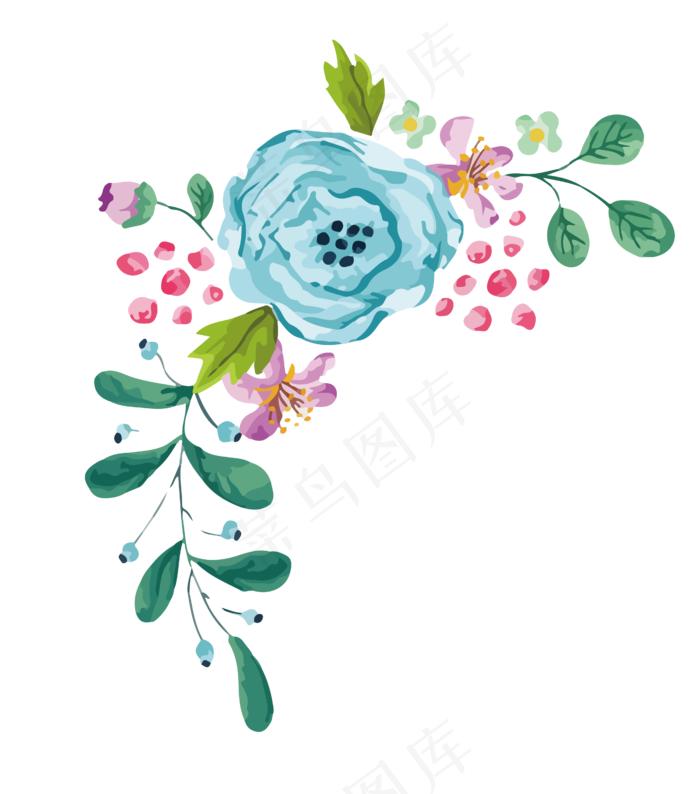 水彩花卉花纹装饰素材(4814X5457(DPI:299))psd模版下载
