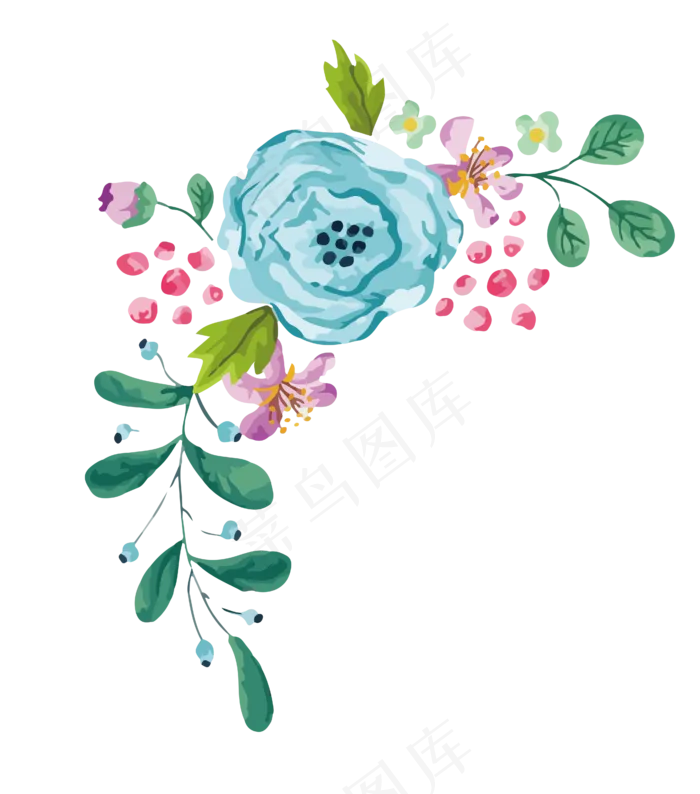 水彩花卉花纹装饰素材(4814X5457(DPI:299))psd模版下载