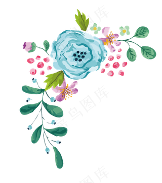 水彩花卉花纹装饰素材