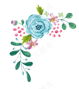 水彩花卉花纹装饰素材