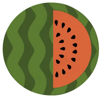 扁平风可爱手绘夏季西瓜水果png