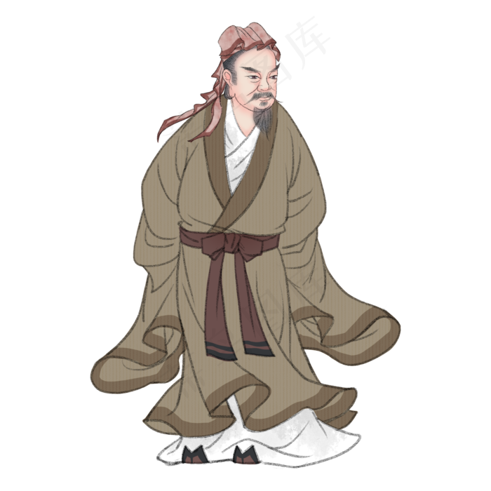 董仲舒国学儒学名士,免抠元素(2000X2000(DPI:300))psd模版下载