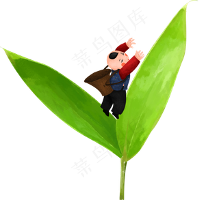 端午节粽子绿色叶子