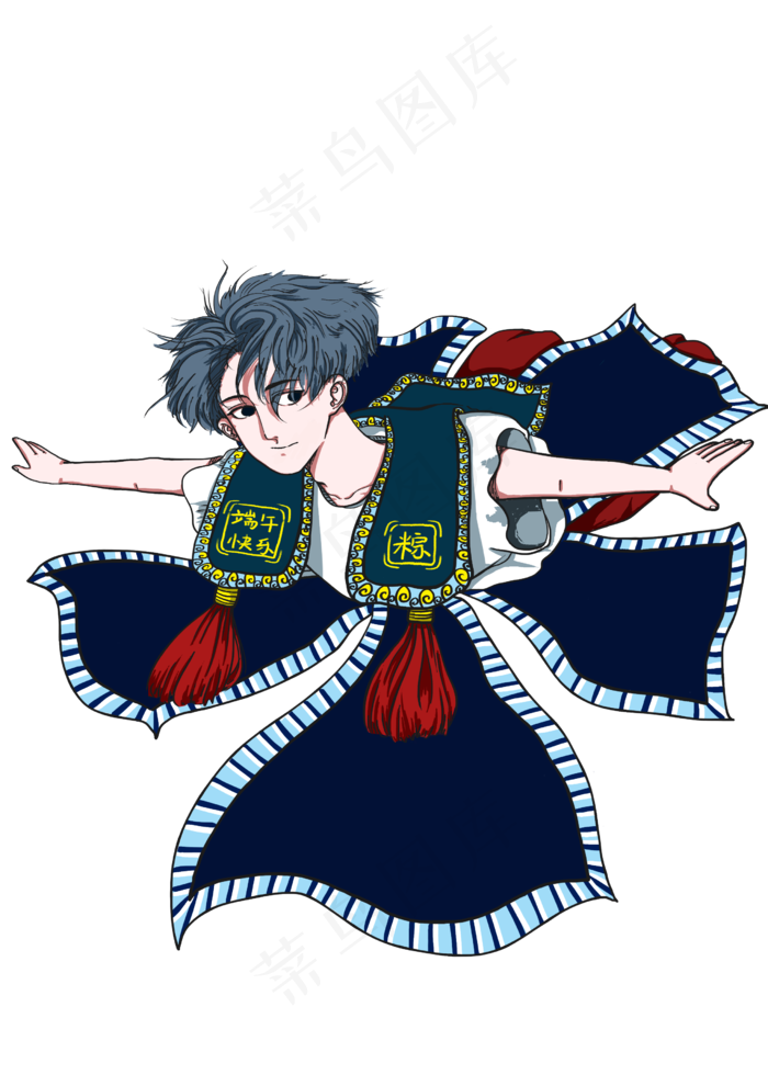端午节节日小神仙送吉祥粽子(2480X3508(DPI:300))psd模版下载
