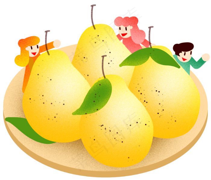 惊蛰吃大鸭梨插画