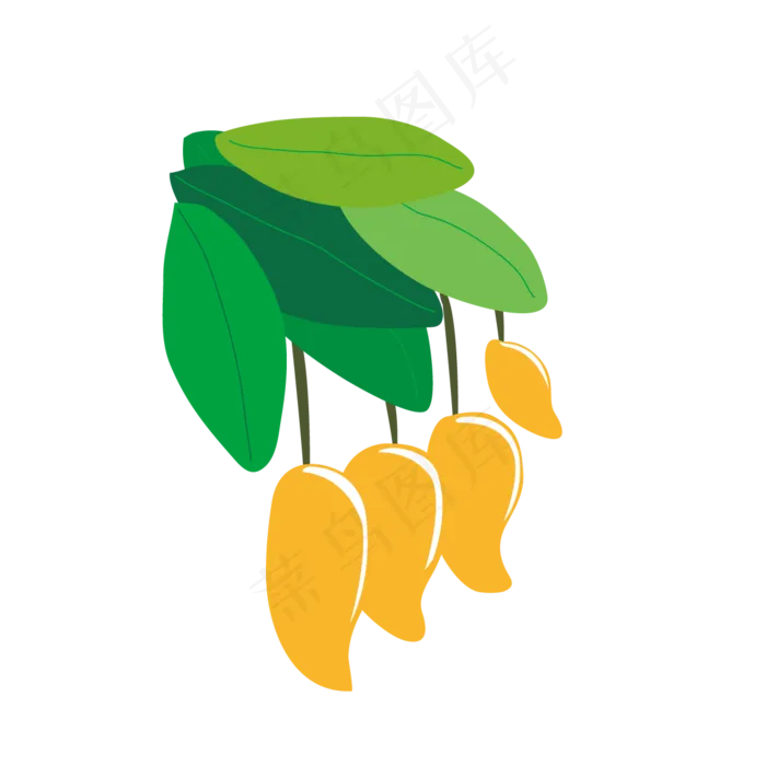 黄色芒果夏季水果素材ai矢量模版下载