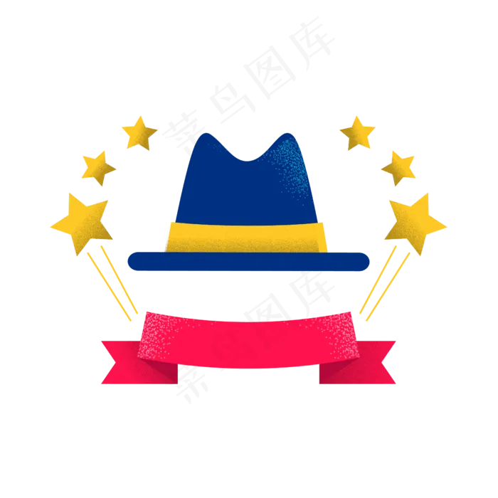 噪点扁平风父亲节礼帽元素(2000X2000(DPI:300))ai矢量模版下载