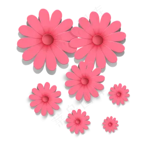 红色立体剪纸素材元素,免抠元素