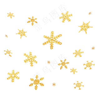 黑金风金粉冰雪霜花漂浮装饰元素,免抠元素