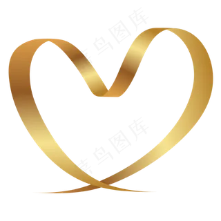 金色爱心卡通风格,免抠元素