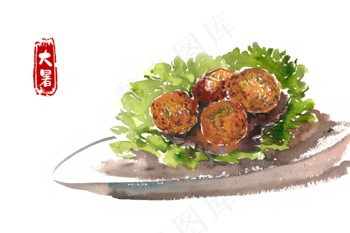 大暑美食狮子头(7087X4724(DPI:300))psd模版下载