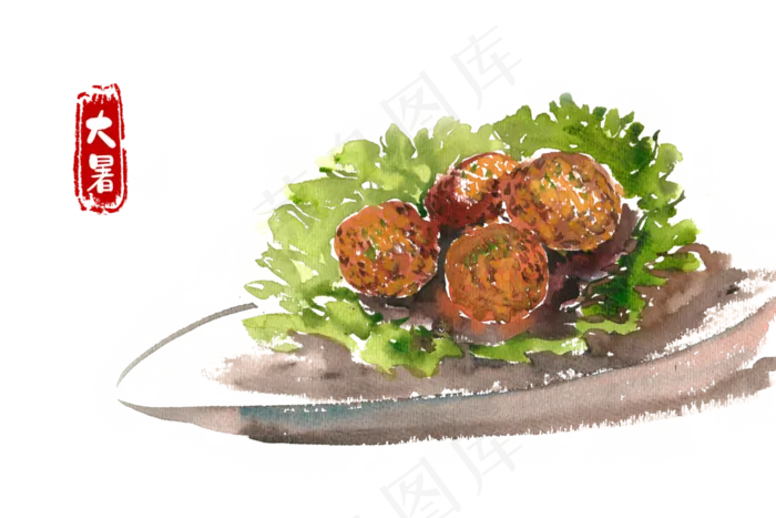 大暑美食狮子头(7087X4724(DPI:300))psd模版下载
