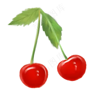 水彩手绘水果中国樱桃