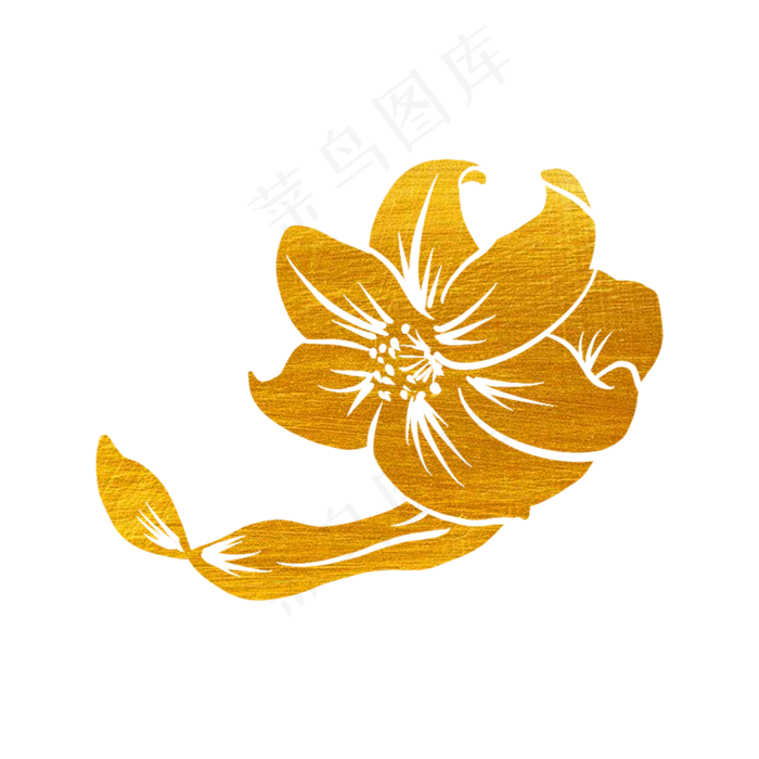烫金花草树木百合(2048X2048(DPI:132))psd模版下载