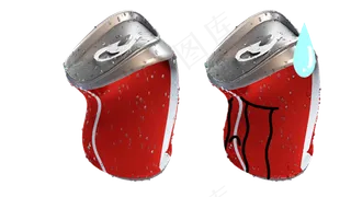 大暑热融化的可乐瓶易拉罐