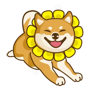 卡通笑的没心没肺的狗子,免抠元素