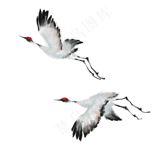 飞翔的鹤,免抠元素(2000X2000(DPI:299))psd模版下载