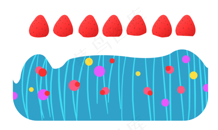 草莓水果生日蛋糕庆生(2000X1190(DPI:300))psd模版下载