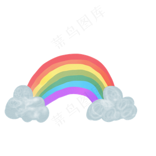 七彩彩虹云朵png图片素材