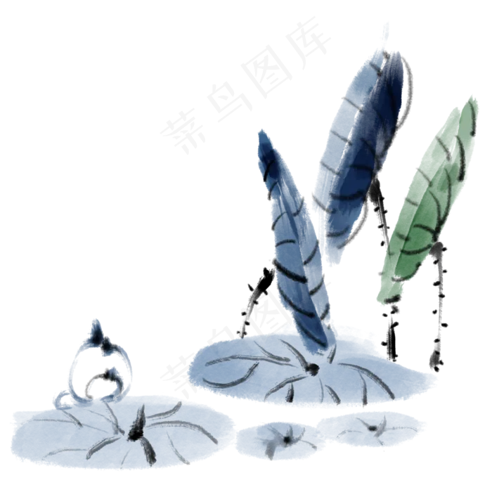 荷花荷叶水墨中国风(2000X2000(DPI:300))