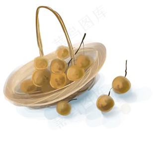 水墨一篮子桂圆