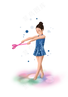 体育练习艺术体操,免抠元素