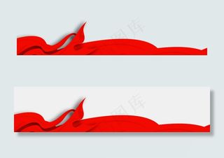 飘扬红彩带七夕,免抠元素