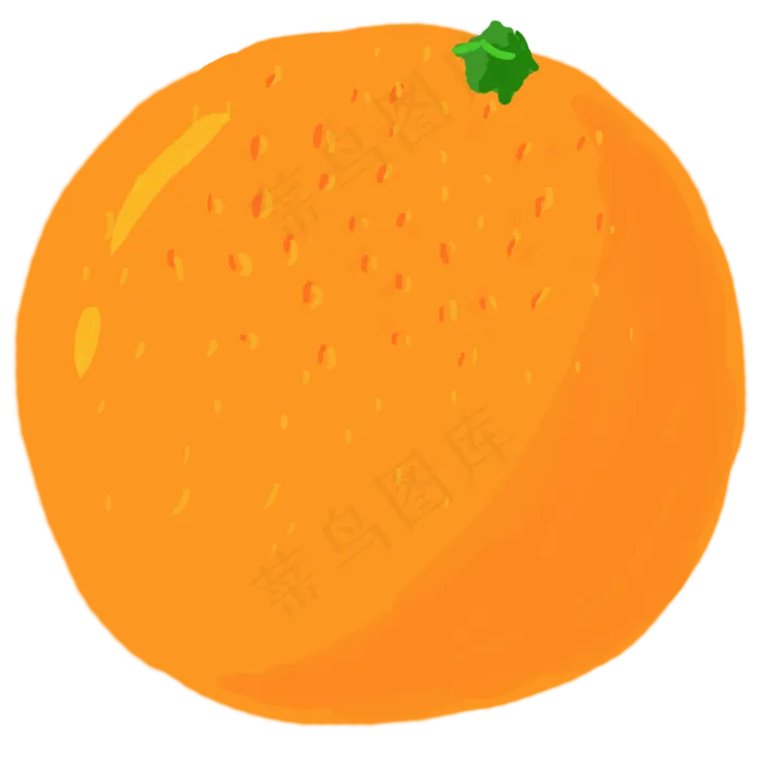 手绘暖色系新鲜橙子PNG免抠图(3000X3000(DPI:300))psd模版下载