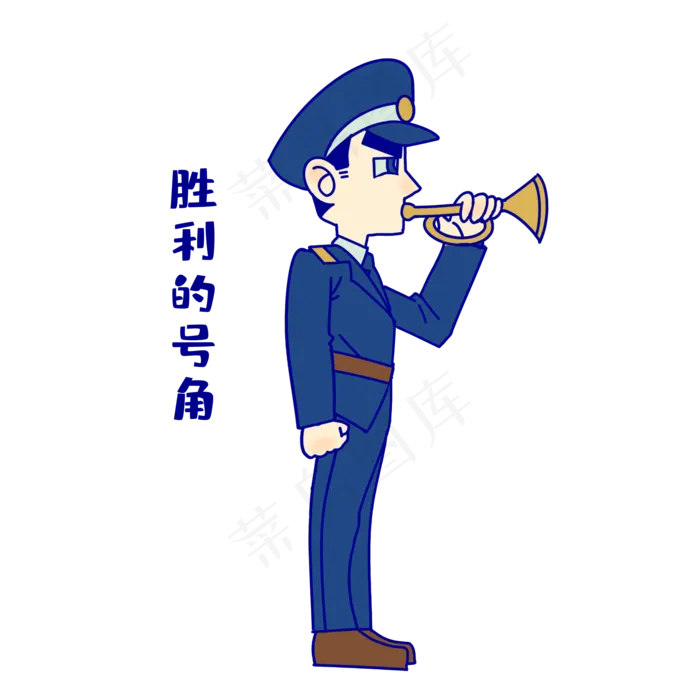 军人胜利号角表情(2000X2000(DPI:300))psd模版下载