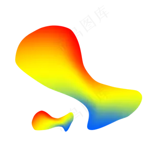 红黄蓝流体渐变矢量元素,免抠元素