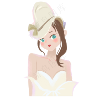 穿着白色露肩荷花晚礼服的女人