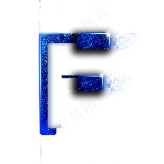蓝色星空字母F