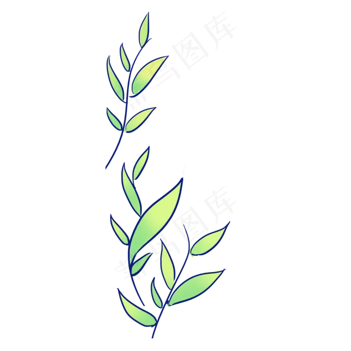 卡通植物绿叶下载(2000X2000(DPI:300))psd模版下载