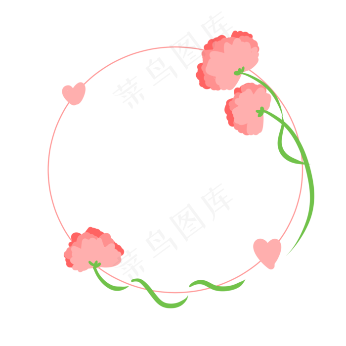 母亲节粉红色花朵边框