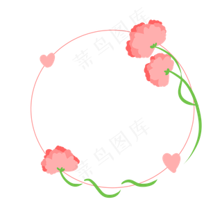母亲节粉红色花朵边框
