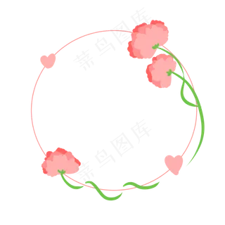母亲节粉红色花朵边框