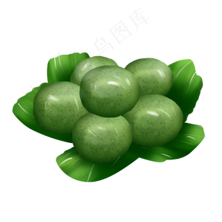 清明节吃青团手绘装饰,免抠元素