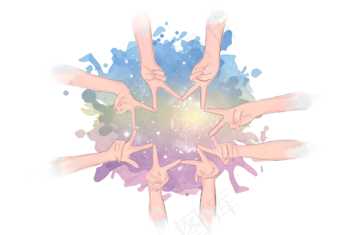 手绘毕业照手指造型(3016X2000(DPI:72))psd模版下载
