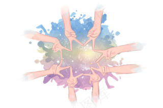 手绘毕业照手指造型