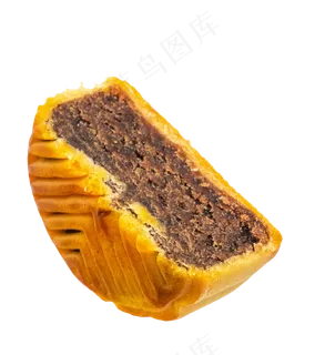 切开的红豆沙味月饼,免抠元素 切开的红豆沙味月饼,免抠元素