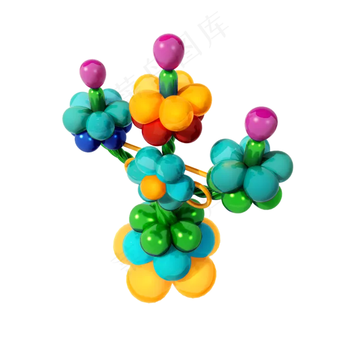 蜡烛造型气球png图(2000X2000(DPI:300))psd模版下载