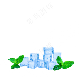 蓝色立体冰块,免抠元素