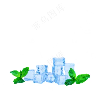 蓝色立体冰块,免抠元素