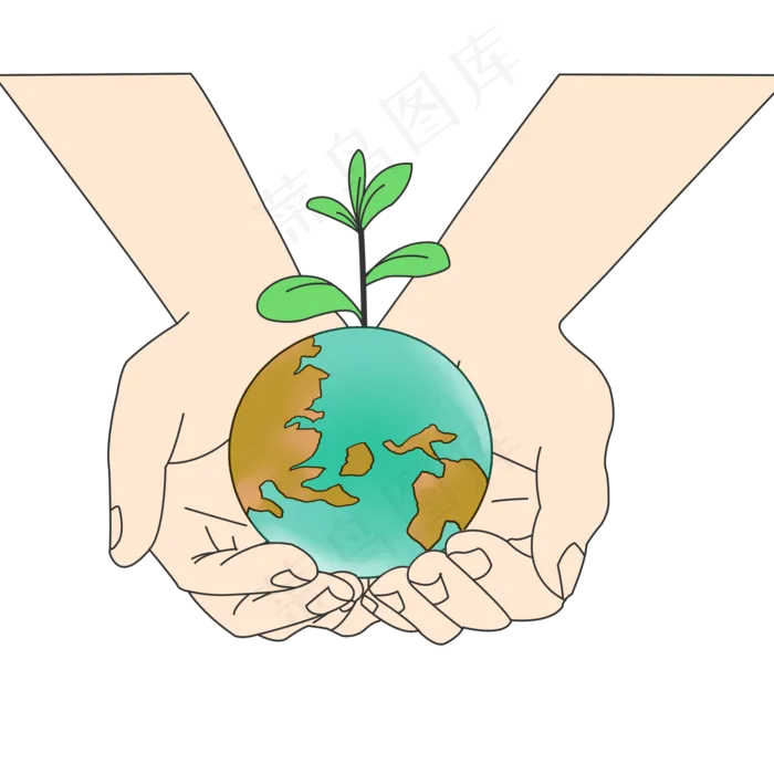 世界地球日卡通装饰图案(2000X2000(DPI:300))psd模版下载