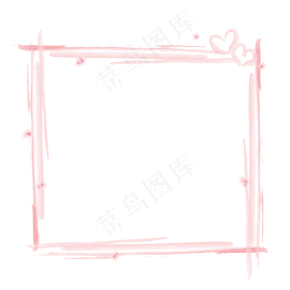 七夕浅粉色水粉手绘风格边框