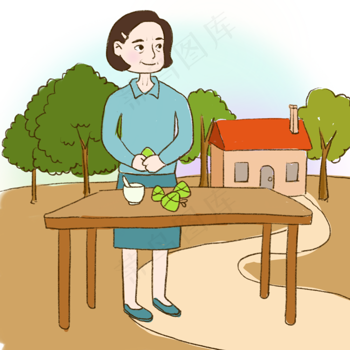 端午节粽子节包粽子手绘卡通元素